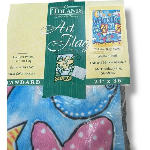 Welcome Baby Newborn House Flag 24x36" Toland Art Shower Gift Celebrate Birth - Picture 5 of 11
